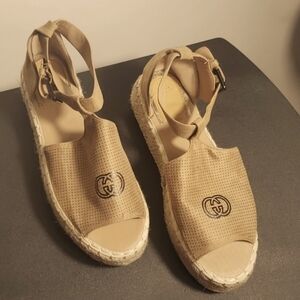 Bella Marie Tan open toe Espadrilles Sandals Size 8.5 Slim